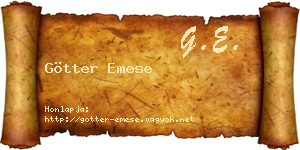 Götter Emese névjegykártya